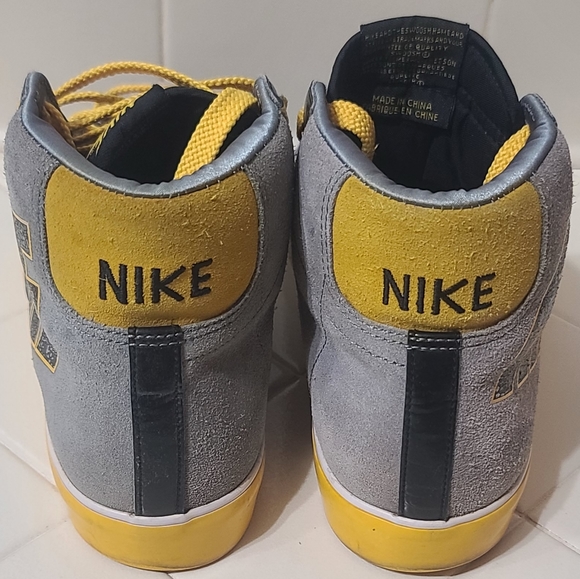 Nike Blazer High Cool Grey Yellow Men's Size 9.5 - Picture 6 of 9